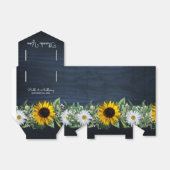 素朴なネイビーブルーサンフラワー|デイジーウェディングのお願いボックス フェイバーボックス (折り畳みなし)