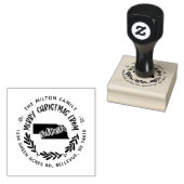 素朴なネブラスカのメリークリスマス差出人住所 ラバースタンプ (押印)