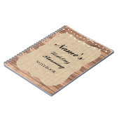 素朴なノートの結婚式の計画のバーラップのノート ノートブック (左側)