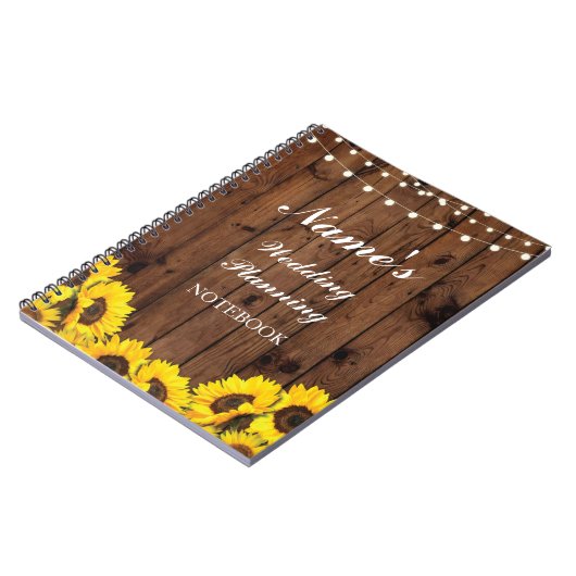 素朴なノートの結婚式の計画のヒマワリのノート ノートブック (左側)