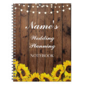 素朴なノートの結婚式の計画のヒマワリのノート ノートブック (正面)