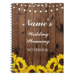 素朴なノートの結婚式の計画のヒマワリのノート ノートブック