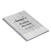 素朴なノートの結婚式の計画の木製のレースのノート ノートブック (右側)