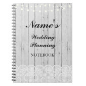 素朴なノートの結婚式の計画の木製のレースのノート ノートブック (正面)