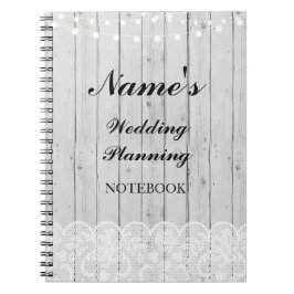 素朴なノートの結婚式の計画の木製のレースのノート ノートブック