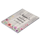 素朴なノートの結婚式の計画の木製の花のノート ノートブック (左側)