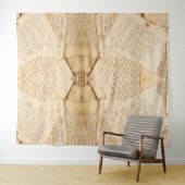 素朴なノートの葉っぱ模様の壁 タペストリー (インサイチュ(横))
