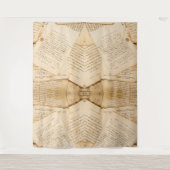 素朴なノートの葉っぱ模様の壁 タペストリー (正面)