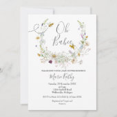 素朴なハチのワイルドフラワーベイビーシャワー招待状 招待状 (正面)