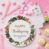 素朴なハッピースカーレットポストサンクスギビングパンプキン ペーパープレート (パーティー)