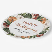 素朴なハッピースカーレットポストサンクスギビングパンプキン ペーパープレート (アングル)