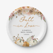 素朴なハロウィンのかぼちゃ　恋に落ちる　紙皿 ペーパープレート (正面)