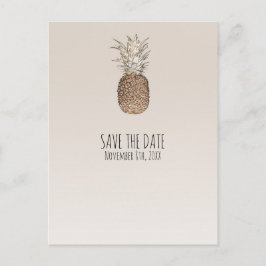 素朴なハワイアン トロピカル パイナップル Save The Date 案内ポストカード