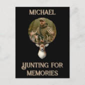 素朴なハンターの鹿の角の思い出の写真 ポストカード (正面)