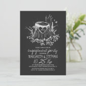 素朴なハートの木の黒板エンゲージメントパーティー 招待状 (スタンド正面)