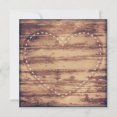 素朴なハートの納屋の木製の国の結婚式招待状 招待状 (裏面)