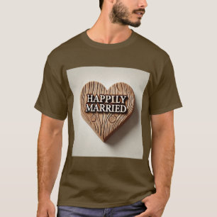 素朴なハート 結婚記念 メンズTシャツ Tシャツ