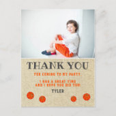 素朴なバスケットボール誕生日写真ありがとう ポストカード (正面)