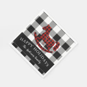 素朴なバッファローのプレイドロッキングホース幸せな休日 スタンダードランチョンナプキン (角)