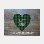 素朴なバッファローの格子縞のハートのカスタム|のご機嫌な人 ドアマット (正面)