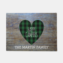 素朴なバッファローの格子縞のハートのカスタム|のご機嫌な人 ドアマット