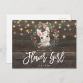 素朴なバニーフローラは私の花の女の子 案内ポストカード (正面/裏面)