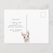 素朴なバニーフローラは私の花の女の子 案内ポストカード (裏面)