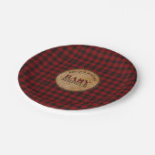 素朴なバフアロープレイドのベイビーシャワーパーソナライズド ペーパープレート (アングル)