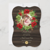 素朴なバフアロープレイドの写真リース　現代のあらゆるイベント 招待状 (正面)