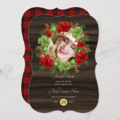 素朴なバフファロー柄の写真リース 現代のあらゆるイベント 招待状 (正面/裏面)