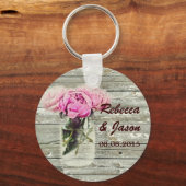 素朴なバラメイスン結婚ジャーの感謝していユーザ キーホルダー (正面)