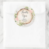 素朴なバラ色のクリーム色の花の木のスライス ラウンドシール (バッグ)