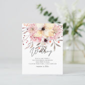 素朴なバラ色の花のサークル シンプル ウェディング 招待状 (スタンド正面)