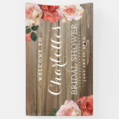 素朴なバラ|のブライダルシャワーの歓迎の旗 横断幕 (縦)