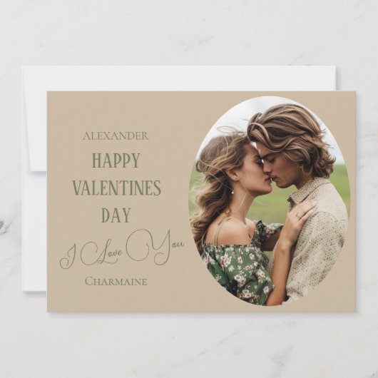 素朴なバレンタインデーの幸せなカップル写真 シーズンカード (正面)