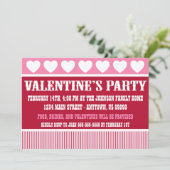 素朴なバレンタインデーパーティーの招待状（ダークレッド） 招待状 (スタンド正面)