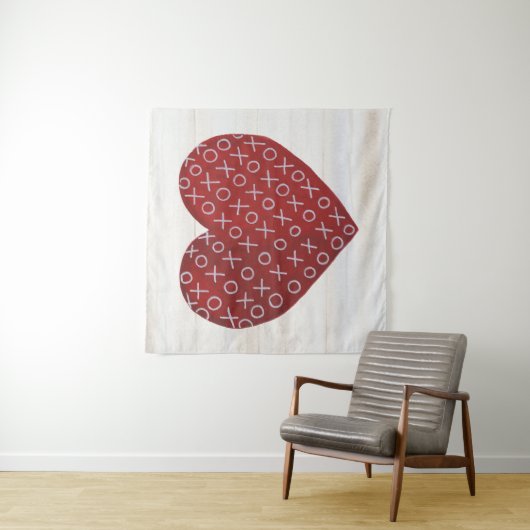 素朴なバレンタイン|の抱擁及びキスのハート タペストリー (インサイチュ)