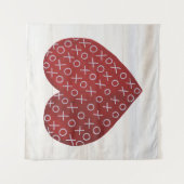 素朴なバレンタイン|の抱擁及びキスのハート タペストリー (正面)