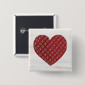 素朴なバレンタイン|の抱擁及びキスのハート 缶バッジ (正面&裏面)