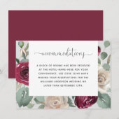 素朴なバーガンディと白の花の宿泊施設 エンクロージャーカード (正面/裏面)