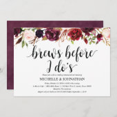 素朴なバーガンディの結婚式のリハーサルの夕食の招待 招待状 (正面/裏面)