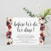 素朴なバーガンディの結婚式のリハーサルの夕食の招待 招待状 (スタンド正面)