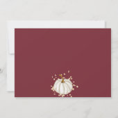 素朴なバーガンディの花のオレンジ色の秋の赤ちゃんの歓迎会 招待状 (裏面)