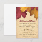 素朴なバーガンディゴールドの秋の宿泊カード エンクロージャーカード (正面/裏面)