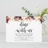 素朴なバーガンディーの結婚式後招待状カード 招待状 (スタンド正面)