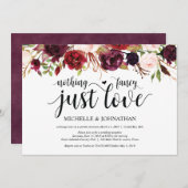 素朴なバーガンディーフラワーのアンテプリフィス披露宴招待状 招待状 (正面/裏面)