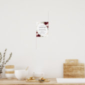 素朴なバーガンディーブラッシュの花束 追悼に ポスター (キッチン)