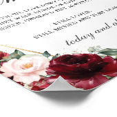 素朴なバーガンディーブラッシュの花束 追悼の意を込めて ポスター (角)