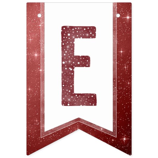 素朴なバーガンディ水彩タイポグラフィー Believe バンティングフラッグ (第2の旗)