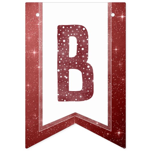 素朴なバーガンディ水彩タイポグラフィー Believe バンティングフラッグ (第1の旗)